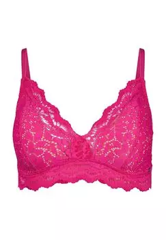 Wonderfulace Беспроводной кружевной бюстгальтер с треугольными чашками и цветочным принтом для женщин SKINY, цвет Vision Pink