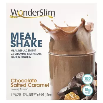 WonderSlim Meal Shake Шоколад с соленой карамелью 7 пакетов по 28 г каждый