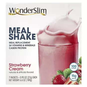 WonderSlim Meal Shake Strawberry Cream 7 пакетов по 0,95 унции (27 г) каждый