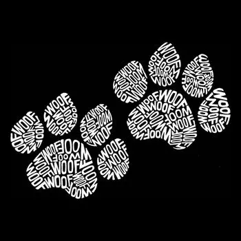 Woof Paw Prints — мужская футболка с длинным рукавом Word Art LA Pop Art