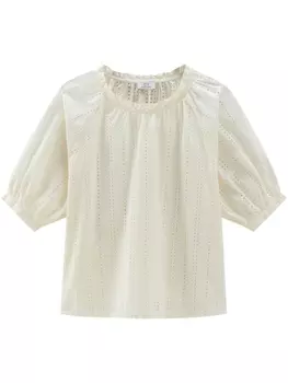 Woolrich блузка с английской вышивкой, белый