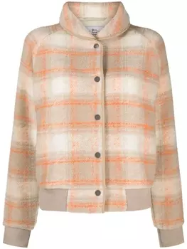 Woolrich бомбер Gentry в клетку, нейтральный цвет