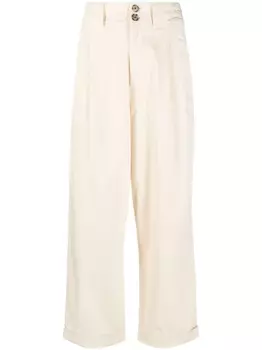 Woolrich брюки строгого кроя с завышенной талией, нейтральный цвет