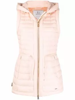Woolrich дутый жилет Hibiscus с капюшоном, розовый