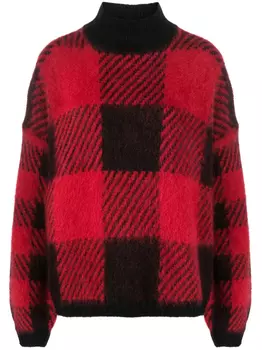 Woolrich джемпер вязки интарсия в клетку, красный