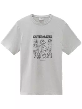 Woolrich футболка из органического хлопка с графичным принтом, серый