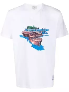 Woolrich футболка с графичным принтом, белый