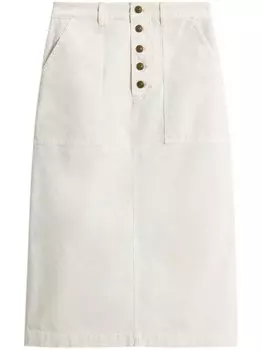 Woolrich хлопковая юбка-миди, белый