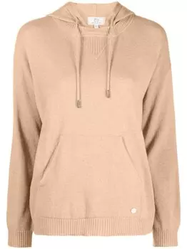 Woolrich худи тонкой вязки с логотипом, коричневый