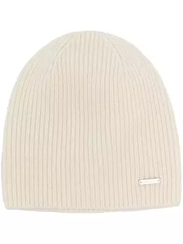 Woolrich кашемировая шапка бини в рубчик, нейтральный цвет