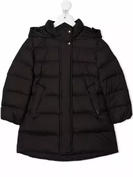 Woolrich Kids длинный пуховик, черный
