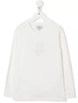 Woolrich Kids футболка из органического хлопка с вышивкой, белый