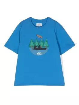 Woolrich Kids футболка Road Trip с логотипом, синий