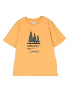 Woolrich Kids футболка Road Trip с логотипом, желтый
