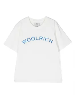 Woolrich Kids футболка с логотипом, белый