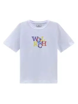 Woolrich Kids футболка с логотипом, белый