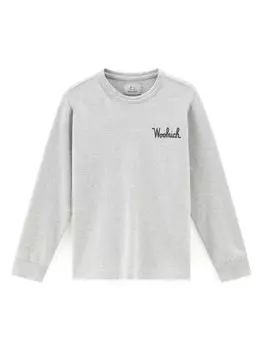 Woolrich Kids футболка с логотипом, серый
