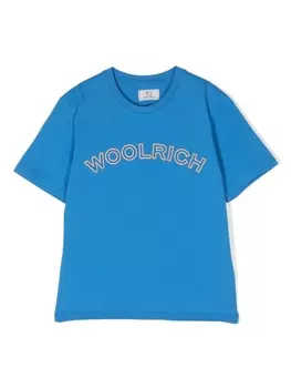 Woolrich Kids футболка с логотипом, синий