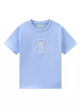 Woolrich Kids футболка с логотипом, синий
