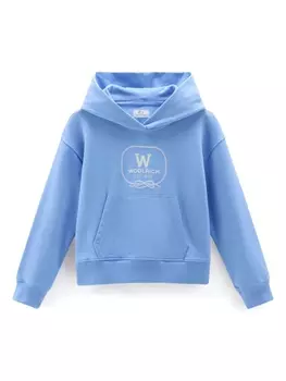 Woolrich Kids худи с логотипом, синий