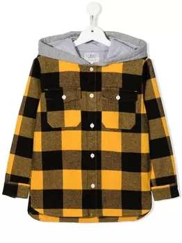Woolrich Kids куртка-рубашка в клетку, желтый