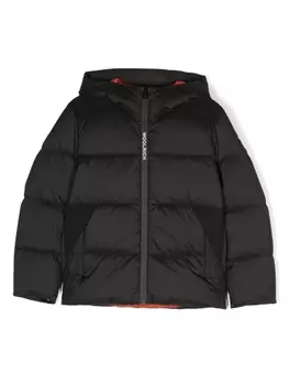 Woolrich Kids пуховик на молнии, черный