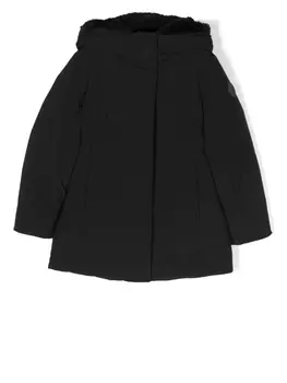 Woolrich Kids пуховик с капюшоном, черный