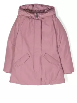 Woolrich Kids пуховик с капюшоном, розовый