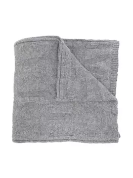 Woolrich Kids шарф с тисненой монограммой, серый