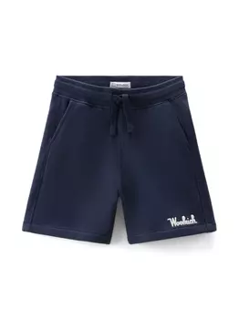 Woolrich Kids шорты с вышитым логотипом, синий