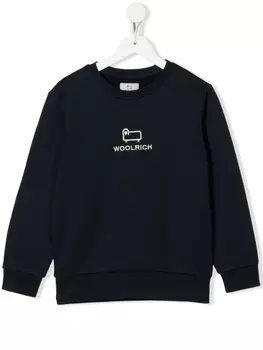 Woolrich Kids толстовка из органического хлопка с вышитым логотипом, синий