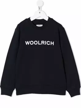 Woolrich Kids толстовка с круглым вырезом и логотипом, синий