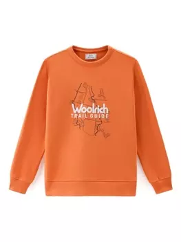 Woolrich Kids толстовка с логотипом, оранжевый