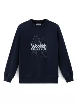 Woolrich Kids толстовка с логотипом, синий