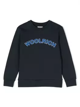 Woolrich Kids толстовка с махровым логотипом, синий