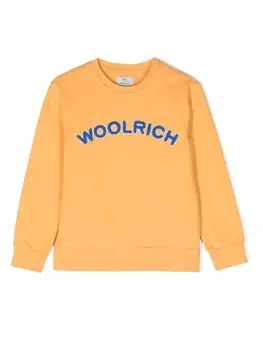 Woolrich Kids толстовка с махровым логотипом, желтый
