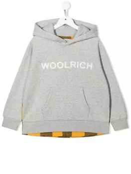 Woolrich Kids толстовка с вышитым логотипом, серый