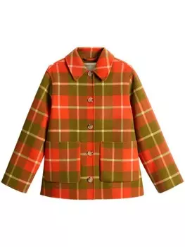 Woolrich клетчатая куртка, оранжевый