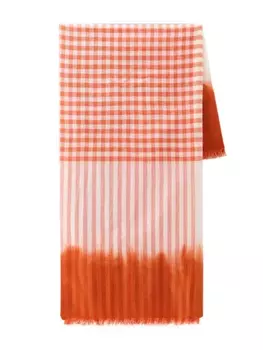 Woolrich клетчатый шарф с принтом тай-дай, оранжевый