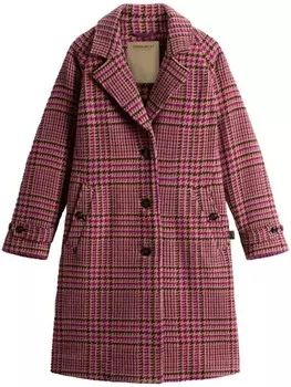 Woolrich клетчатый тренчкот, розовый