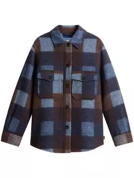 Woolrich клетчатый узор шерстяная рубашка, синий