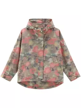 Woolrich куртка с капюшоном и принтом, нейтральный цвет