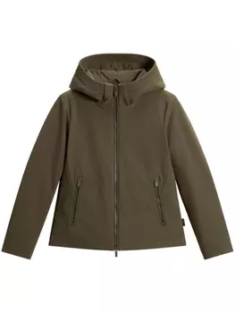 Woolrich куртка с капюшоном на молнии, зеленый