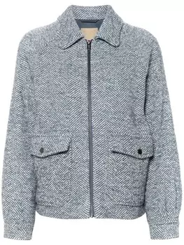 Woolrich куртка с узором «ёлочка», синий