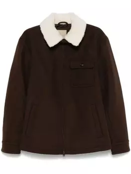 Woolrich куртка с воротником из овчины, коричневый