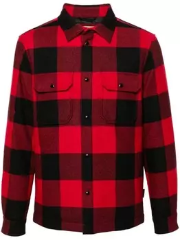 Woolrich куртка в клетку из буйволиной кожи, красный