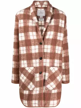 Woolrich пальто Gentry в клетку, коричневый