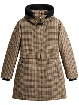 Woolrich парка в клетку, нейтральный цвет