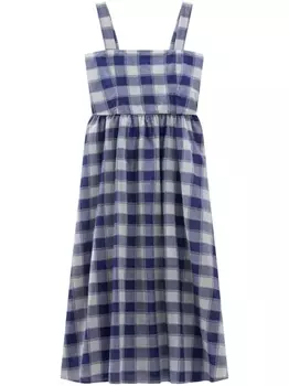 Woolrich платье макси в клетку, синий