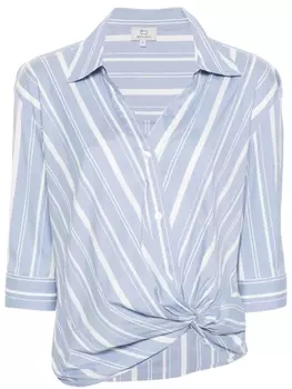 Woolrich полосатая рубашка с драпировкой, синий
